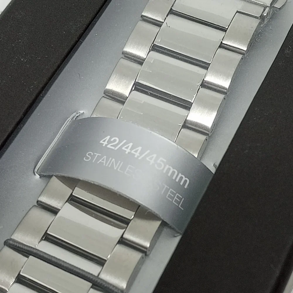 Vince Camuto 24mm Silver Stainless Steel Watch Band Fits Apple Watch 42/44/45mm